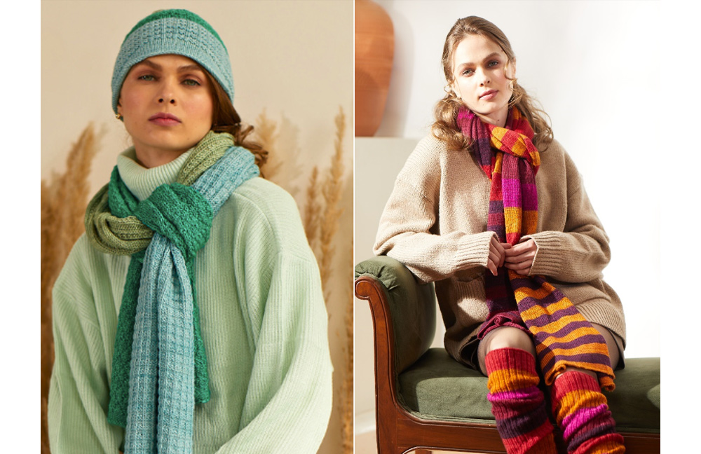 Knit  Colorful Scarves using Symfonie Yarns